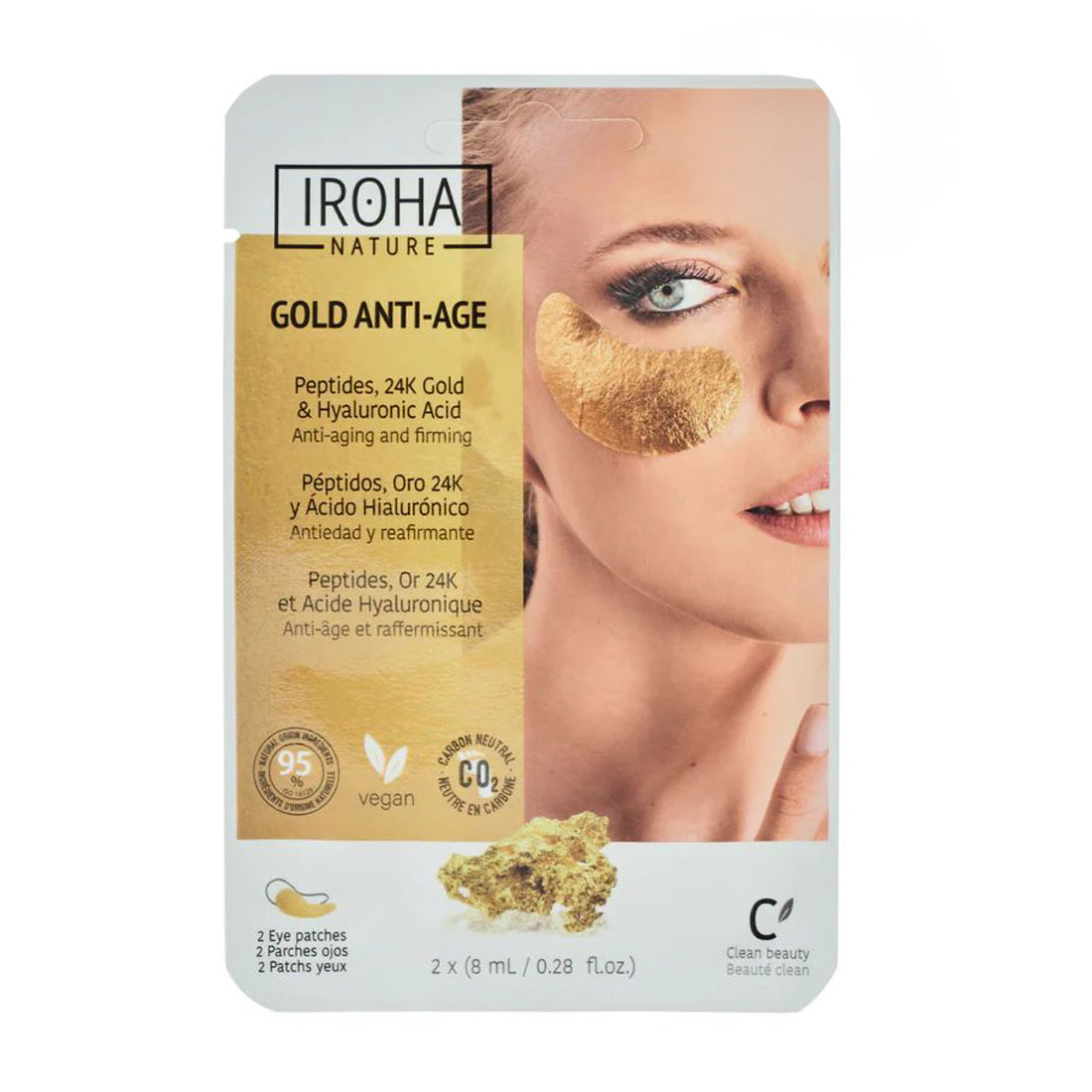 Патчі для шкіри навколо очей Iroha Nature Gold Patches, 2 шт
